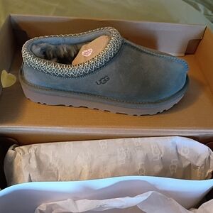 UGG Khaki Slip-On Shoes with Tan Sole